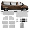 JinsenTGG 8 Pezzi Tappetino Termico Sostituzione per Renault Trafic 2015-2024/Vivaro 2014-2018/NV300 2014-2021/Talento 2016-2020 alle LWB, Protezione Solare per Parabrezza, Visiere Parasole Pieghevoli