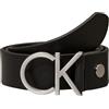 Calvin Klein Donna Cintura Ck Logo Belt 3.5 cm Cintura in Pelle, Nero (Black), 85 cm