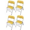 milani home Set di 4 Sedie Slim Pieghevoli Gialle Color 128 con Comoda Imbottitura nella Seduta per Ospiti, Ufficio, Casa, Campeggio