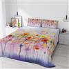 Italian Bed Linen Parure letto stampa digitale SOGNI D'AUTORE, copertura totale, made in Italy, Matrimoniale, 46