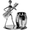 Cisixin Decorativo Pistola Metallo Grigio Design Chitarra da Musicisti,Penna Contenitore Supporto Desktop di Forniture per Ufficio, Penna Display di Organizer