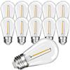Suncan Lampadina LED Edison S14 E27, 1 W = 5 W, filamento vintage, in plastica trasparente, bianco caldo, angolo di diffusione 360°, non dimmerabile, confezione da 10