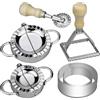 CAPRICIOUS Set di 6 Formine per Ravioli in Acciaio Inox - Rotella e Stampi Rotondi Con Manico in Legno per Fare Ravioli