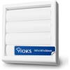 VIOKS Persiana esterna bianca per sistemi di guida dell'aria da 125 - Copertura cappa esterna 187 x 187 x 30 mm in plastica - Copertura di ventilazione con alette mobili per cappa aspirante