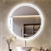LUVODI Specchio LED Rotondo Bagno: 80cm Specchio Retroilluminato Tondo Smart Specchio da bagno con Luce Led Specchio bagno Retroilluminato Rotondo Touch da Parete Antiappanamento, Funzione Memoria