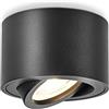 YindaLux 1x 3CCT Faretti LED Soffitto Orientabile - Ø80x50mm Extra Piatto & Inclinabile a 30° - 5W 500LM - Con modulo LED incluso - Alluminio - Dimmerabile Faretto LED Interno（Nero）