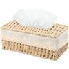 Ehuihuan Porta Fazzoletti, 24x14x10cm, Porta Fazzoletti Rettangolare, Scatola per Fazzoletti di Carta con Fodera per Sala da Pranzo, Ufficio, Auto (Beige)