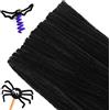 G2PLUS 100PCS Scovolini Ciniglia :Scovolini per Lavoretti,Strisce pulisci Tubi,Bastoncini Decorativi in Ciniglia per Bricolage e Decorazione per Bambini e Adulti（Nero）