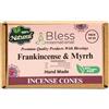 Bless International Frankincense-and-Myrrh 100%-Natural-Incense-Cones Handmade-Hand-Dipped Organic-Chemicals-Free for-Purification-Relaxation-Positivity-Yoga-Meditation The-Best-scents (20 Count)