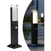 WRMING Lampione da Giardino, 40cm Lampioni da Giardino Esterno con Sensore di Movimento, IP65, 3000K, 220V Lampade da Giardino da Terra Paletto in Alluminio per Vialetto e Patio, Nero