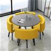 XIAGJAO Set tavolo e sedie per ufficio, sala reception, tavolo da ricevimento e sedia, tavolo da negoziato rotondo, tavolo da conferenza, tavolo da pranzo adatto per salotto (colore: giallo)