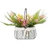 DRW Set di 2 cestini di fiori assortiti in poliestere 30x40x50 cm