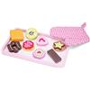New Classic Toys- Set Sweet Treats con Guanto da Forno Giocattoli da Cucina e Cibo, Colore Rosa, 10 Pezzi, 10625