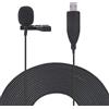 Yunseity Microfono USB con Clip da Bavero, Mini Microfono Portatile per Conferenze con Cavo da 1,5 M, Omnidirezionale, Universale per Dispositivi con Interfaccia USB