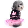 Ranphy - Vestitino per Gatti e Cani di Piccola Taglia (Chihuahua), Motivo: da Principessa, con Corona, Stagione: Estiva, Colore: Rosa, Bianco