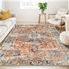 WONGS BEDDING Tappeto bohémien, 140 x 200 cm, a pelo corto, lavabile, antiscivolo, in lana sintetica, arancione