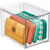 mDesign Cassetto plastica impilabile - Pratico organizer armadio in resistente plastica ideale per scarpe e accessori - Portascarpe plastica impilabile per accessori e oggetti - trasparente