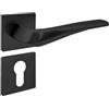 domino ADEL-QR SLIM BLACK - Maniglia per porta della camera, dell'ufficio, della cantina e della porta interna, in alluminio nero