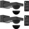 Oktaplex motion Oktaplex - Set di 2 Tea rilevatori di movimento orientabili per esterni, 360 gradi, incl. telecomando, sensore a infrarossi, IP65, 9 m, portata 230 V, sensore di movimento, antracite