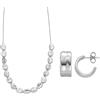 SKAGEN Collana e Orecchini da Donna Anja Pebbles in Acciaio Inossidabile Argento, Set