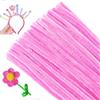 G2PLUS 100PCS Scovolini Ciniglia :Scovolini per Lavoretti Rosa,Strisce pulisci Tubi,Bastoncini Decorativi in Ciniglia per Bricolage e Decorazione per Bambini e Adulti