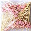 Spldsun 100 Pezzi Stuzzicadenti Cocktail Bastoncini, Stuzzicadenti Cocktail, Rosso Bastoncini Legno con Cuori 12 cm Lunghi, per Frutta, Feste, Dessert, Insalata, Cocktail per Decorazioni (Cuori Rosa)
