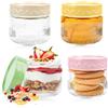 SUPRROW Confezione da 4 barattoli colorati da 250 ml per avena, riutilizzabili, con coperchio a vite, ideali per avena, yogurt, insalata, condimenti, marmellate, gelatine, salse piccanti, miele, 9 x
