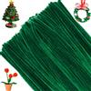 G2PLUS 100PCS Scovolini Ciniglia :Scovolini per Lavoretti,Strisce pulisci Tubi,Bastoncini Decorativi in Ciniglia per Bricolage e Decorazione per Bambini e Adulti（Verde Scuro）