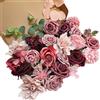 OrgMemory Fiori artificiali, rosa polverosa, fiori finti combinati per composizioni floreali, bouquet di decorazioni per matrimoni (Dusty Rose Mauve)