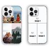 Generico Cover personalizzate per iPhone， personalizzata con foto logo，Cover Personalizzata per iPhone16 15 14 13 12 Pro Max 11 Mini Xr Xs X 8 7 Plus SE 2020 2022 6s (3 foto)