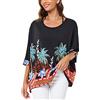 OKSakady Donne Camicia Estiva Plus Size in Chiffon Camicia Elegante e Casual con Stampa Floreale