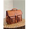 Fatto a mano Borsa a tracolla messenger da uomo vintage in pelle grande 24" borsa a tracol...