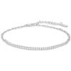 SILBERTALE Bracciale da tennis in argento sterling 925 con zirconi piccoli, placcato oro 14 carati, 18 + 4 cm, 18 + 4 cm