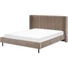 Beliani Letto matrimoniale con doghe 180 x 200 cm velluto tortora