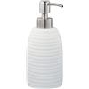 Relaxdays Dispenser di Sapone Manuale, 300ml, Portasapone Ricaricabile, Accessorio Bagno & Cucina, Poliresina, Bianco