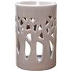 ZEN ARÔME Brûle Parfum Brûleur Fondant Cire Profumée - Diffusore per olio e profumo - Portacandela antivento in ceramica con proiezione di luce - H 11 cm Forêt Gris - Zen'Arôme