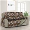 PETTI Artigiani Italiani - Copridivano Antimacchia, Copridivano 4 Posti con Braccioli, Salvadivano, Copridivano Reversibile, Copridivano Trapuntato, Fiori Cipria, 100% Made in Italy