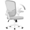 naspaluro Sedia da Ufficio,Sedie Scrivania Ergonomica Con Braccioli Ribaltabili a 90°,Poltrona Ufficio Lombare, Rivestimento in Rete Traspirante, Sedia Girevole a 360° Con Funzione Swing,Grigio