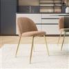 DEGHI Sedia in velluto cappuccino con gambe oro - Melt