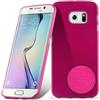 Cadorabo Custodia per Samsung Galaxy S6 EDGE in HOT PINK - Morbida Cover Protettiva Sottile di Silicone TPU con Bordo Protezione - Ultra Slim Case Antiurto Gel Back Bumper Guscio