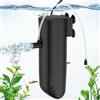 fishkeeper Filtro per acquario da 13 W, flusso regolabile 700 l/h, pompa per acquario con filtro, filtro interno per acquario a tre livelli con carbone attivo e spugna, filtro per acquari piccoli fino