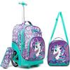 HTgroce HTgorce Zaino Elementari Scuola Trolley Unicorno Zaino Bambina Trolley Zaino Scuola Elementare Zaino Scuola Trolley Zaino Borsa Zaino Scuola Viaggio 8 anni