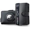 SLim Porta Carte di Credito Schermato Portafoglio Uomo Rfid Portatessere Anticlonazione Donna Portacarte Uomo (Nero, Compatibile Air-Tag)