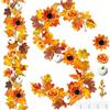 ROLLWAY Ghirlanda Autunnale Da Appendere Con Foglie, Zucca e Girasoli - Decorazione Autunnale