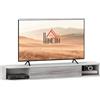 HOMCOM Mobile TV Sospeso con 2 Ripiani Aperti e Armadietto ad Anta Ribaltabile, Mobile Porta TV in Legno, 120x26x16 cm, Bianco e Grigio