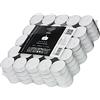 EDZARD 100 candeline da tè, bianche, cera di alta qualità, contenitore in alluminio, senza profumo, diametro 39 mm, durata di combustione 4 ore