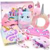 HappyGoLucky Unicorno Bambina Regalo, Diario Segreto Regali Bambina 3 4 5-10 Anni Unicorno Giocattolo con Bracciale Collana Ragazze Portamonete Portachiavi Peluche Cinturino Capelli