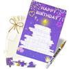 KCatsy Biglietto auguri compleanno - Puzzle biglietto auguri - Regali personalizzati - Idee regalo compleanno donna e uomo - Sorpresa, voucher - con borsa stoffa, pennarello oro, etichette regalo