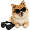 Enjoying Occhiali per cani piccola taglia, protezione UV, per Chihuahua piccolissimi, protezione guida, antivento, antipolvere, antiappannamento, traspiranti, cinturini regolabili, nero panda