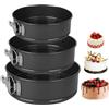 WTZWYFWJ Tortiera Rimovibile,Professionale Teglia Da Forno Rotonda Springform,Stampo Torta Con Clip,In Rivestimento Antiaderente,3 Pezzi Rimovibile Stampi per Dolci(20/22/24 Cm),Per La Cottura Di Torte E Dolci